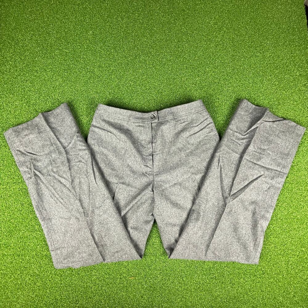 Calvin Klein Gray High Rise Straight Leg Business Wool Blend Dress Pants Sz 14
